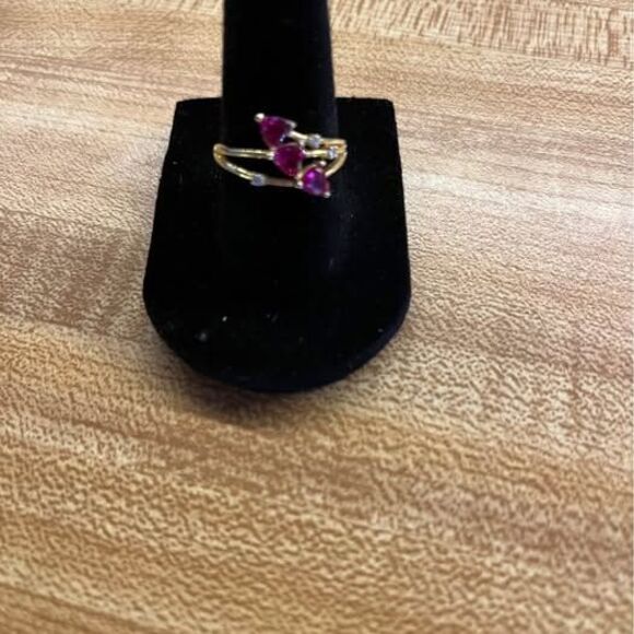 Jewelry - Three heart women’s ring gold over sterling silver